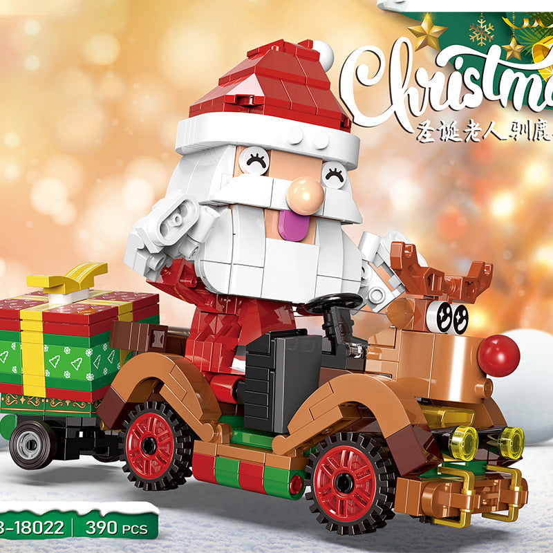 XINBAO 18019 18020 18021 18022 Santa Claus Gingerbread House Castle Music Box Building Blocks Christmas Holiday Toy House From China