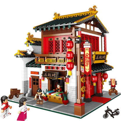 XINGBAO  01001 Creator Expert Steet View Series China Town Silk Zhuang Set Building Blocks 2787pcs Bricks Toys  From China