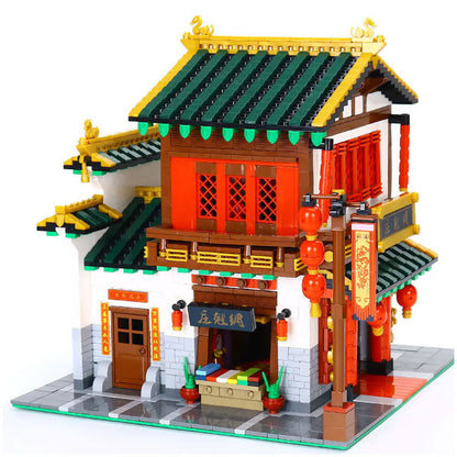 XINGBAO  01001 Creator Expert Steet View Series China Town Silk Zhuang Set Building Blocks 2787pcs Bricks Toys  From China