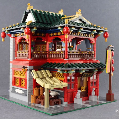 XINGBAO  01002 Creator Expert Steet View Series China Town Chinese Pub Set Building Blocks 3267pcs Bricks Toys  From China