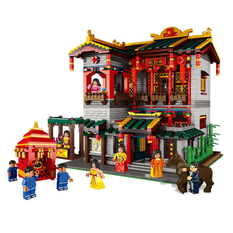 XINGBAO 01003 Creator Expert Steet View Series China Town Yihong Brothel Set Building Blocks 3320pcs Bricks Toys From China