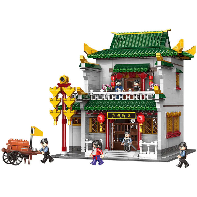 XINGBAO 01023 Creator Expert Steet View Series China Town Banks Set Building Blocks 2955pcs Bricks Toys From China