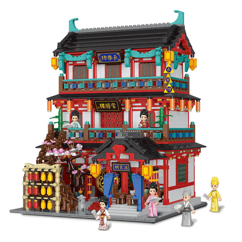 XINGBAO 01030 Creator Series Tang Dynasty "The Changlefang" Tavern Big Building Blocks 3274pcs Bricks Toys Model From China