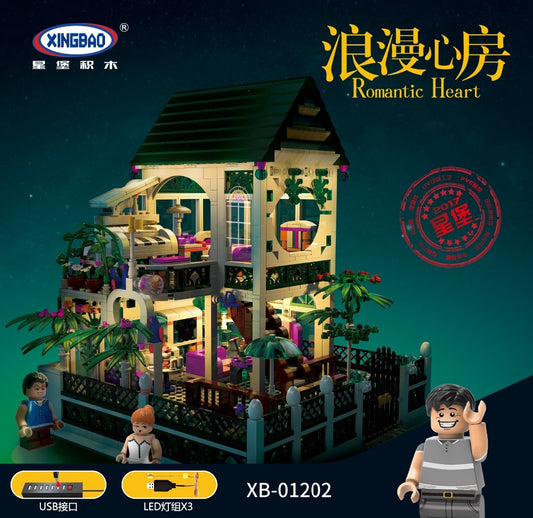 XINGBAO 01202 City Street Romantic Heart with LED Light USB Building Blocks Architecture Bricks  Toys DIY Gifts From China
