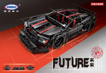 XINGBAO 07003 NEW TECHNIC Car Series Racing Racing Future Building Blocks Model Kids Toys MOC Assassin X19 Bricks Gifts From China