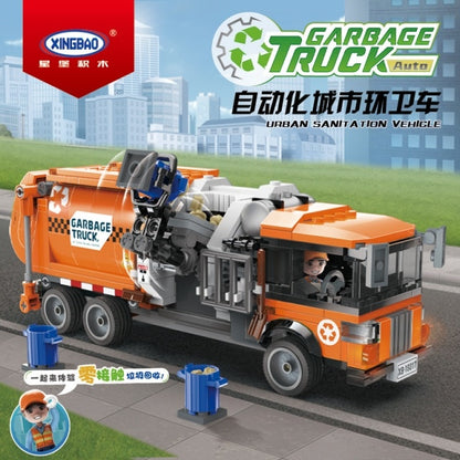 XINGBAO 18016 18017 City series City Sanitation Garbage Truck Building Blocks Toy 550pcs  From China