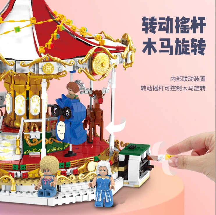 XINGBAO 30001 City Idea Series City Friends Andersen's Fairytales Carousel Model Building Blocks Kids Toys Merry-Go-Round Bricks From China