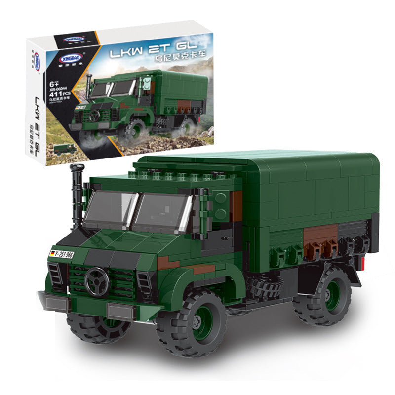 XINGBAO XB-06044 Military ORV Unimog Truck Batisbricks Building Block ww2 LKW 2T GL vehicle static version 411PCS bricks toy from China.