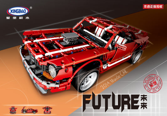 XINGBAO XB-07001 NEW TECHNIC Car Series Racing Racing Future Building Blocks Model Kids Toys MOC Assassin X19 Bricks Gifts From China