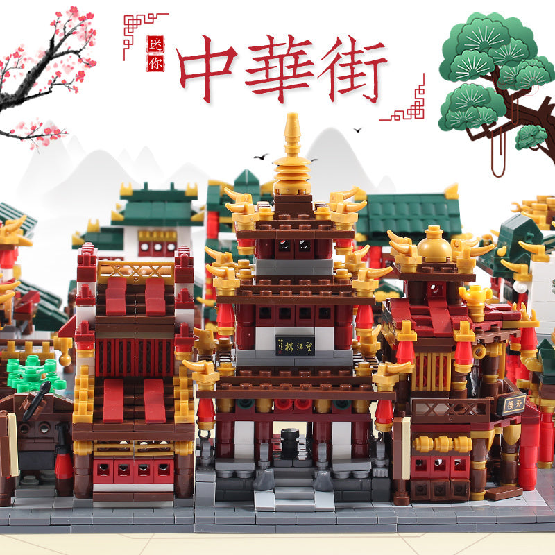 XINGBAO01101 01102 01103  Chinatown Series Toon Tea House Pub City Street Store Building Bricks Toys Gift for Children Birthday Gift Model From China
