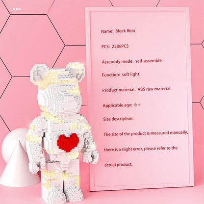 XJ10968 2586PCS Bricks Explosive Love Violent Bear Assembled Building Block Bear Birthday Gift DIY From China