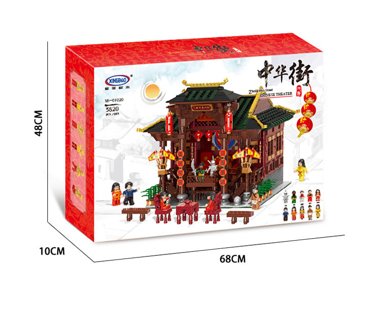 XINGBAO 01020 Creator Expert Series China Town Chinese TheaterSet Building Blocks 3820pcs Bricks Toys Model Gift From China