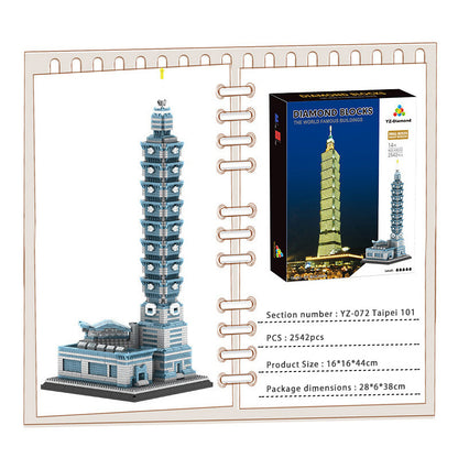 YZ-Diamond YZ072 MOC Chinese Taipei 101 Building Blocks World Architecture Financial Center DIY 2542pcs bricks ship from China.