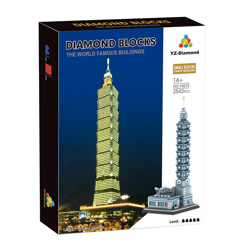 YZ-Diamond YZ072 MOC Chinese Taipei 101 Building Blocks World Architecture Financial Center DIY 2542pcs bricks ship from China.