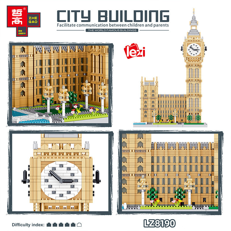 ZHEGAO 8190 Moc Mini Bricks Creator Expert Buildings Big Ben Building Blocks 3466pcs From China.