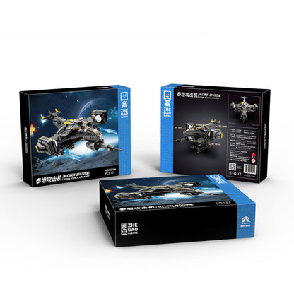 ZHEGAO QJ5002 Science Fiction Series Titan Attack Aircraft Building Blocks Toy 901pcs Ship From China