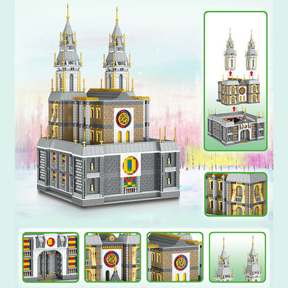 ZHEGAO QL00967 Mini Bricks New Holy Harmony Church Building Blocks Ship From China.