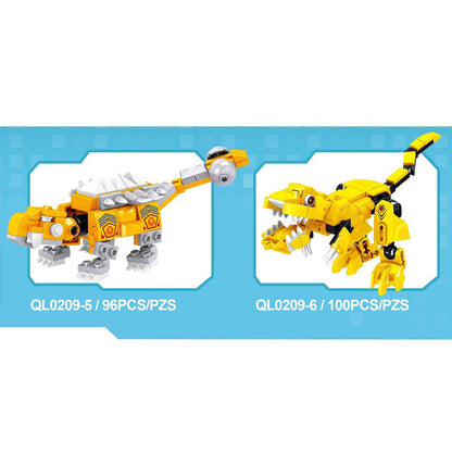 ZHEGAO QL0209 Mechanical Dinosaur 6 IN 1 Series Building Blocks from China