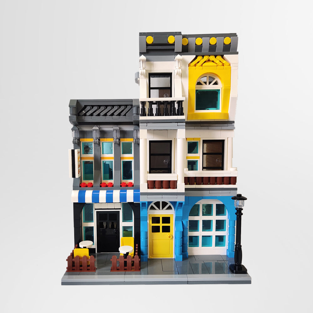 ZHEGAO QL0934 Creator Street View Series Summer Coffee Shop Building Blocks 1278pcs Bricks Ship From China