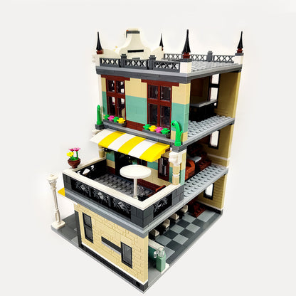 ZHEGAO QL0936 Creator MOC Street View Series Rome Restaurants Building Blocks Ship From China