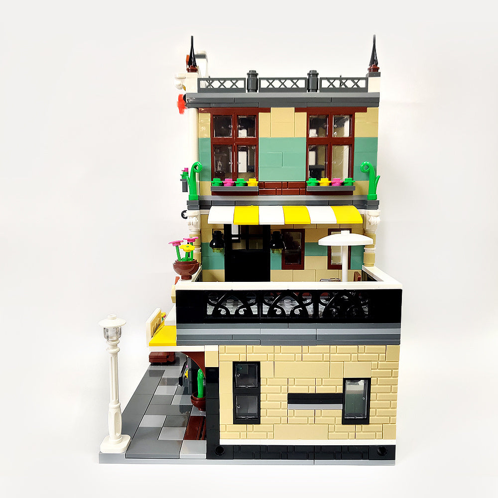 ZHEGAO QL0936 Creator MOC Street View Series Rome Restaurants Building Blocks Ship From China