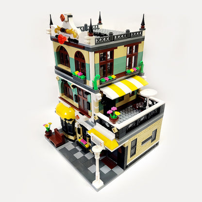 ZHEGAO QL0936 Creator MOC Street View Series Rome Restaurants Building Blocks Ship From China