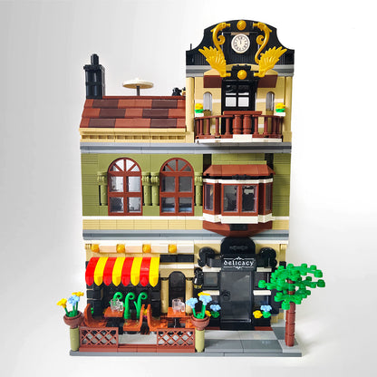 ZHEGAO QL0937 Creator MOC Street View Series Chinese Restaurant Building Blocks Ship From China