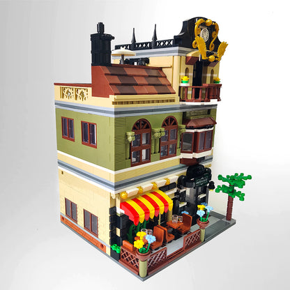 ZHEGAO QL0937 Creator MOC Street View Series Chinese Restaurant Building Blocks Ship From China