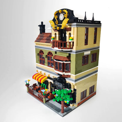 ZHEGAO QL0937 Creator MOC Street View Series Chinese Restaurant Building Blocks Ship From China
