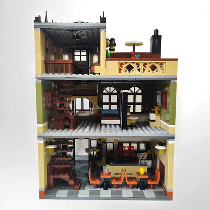 ZHEGAO QL0937 Creator MOC Street View Series Chinese Restaurant Building Blocks Ship From China