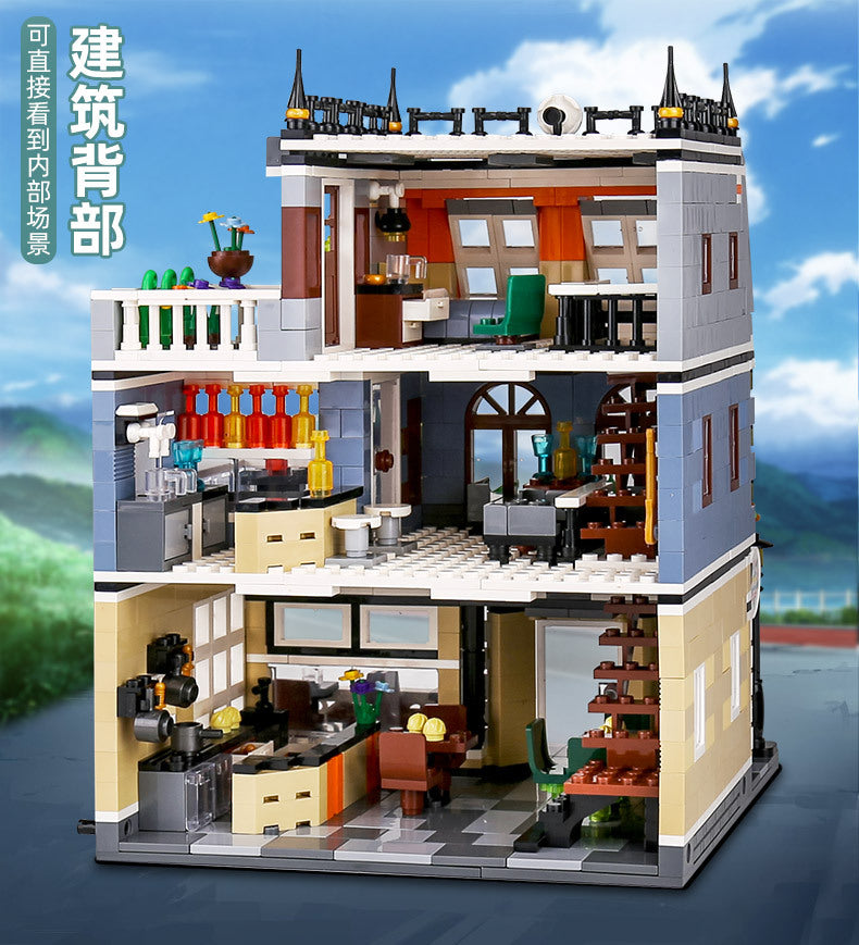 ZHEGAO QL0940 MOC Creator Street View Series Garden Hotel Building Blocks 1316pcs Bricks Toys Gift Education Ship From China