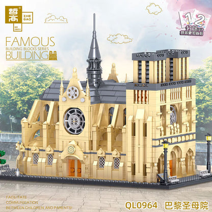 ZHEGAO QL0964 Cathédrale Notre Dame de Paris Building Blocks 2541pcs Bricks Toys Model From China