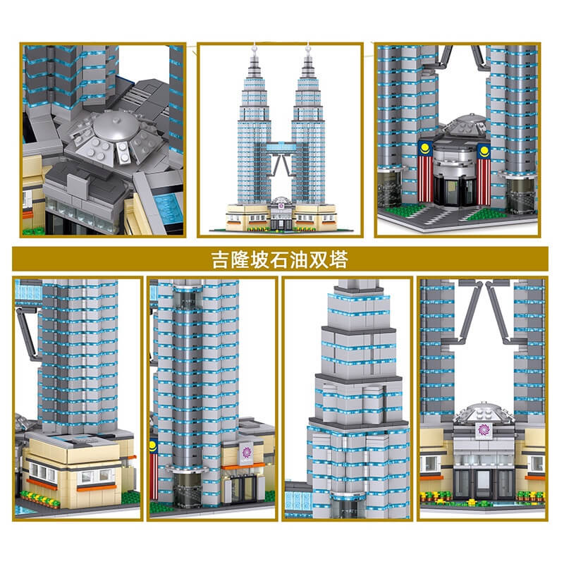 ZHEGAO QL0965 Famous building: Petronas Twin Towers in Kuala Lumpur Malaysia