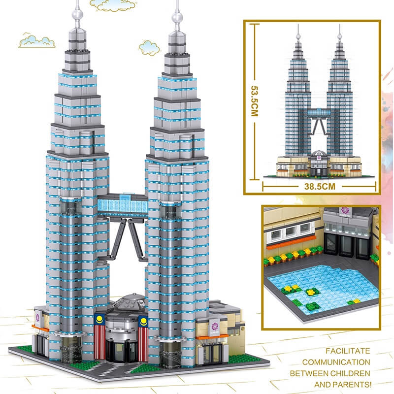 ZHEGAO QL0965 Famous building: Petronas Twin Towers in Kuala Lumpur Malaysia