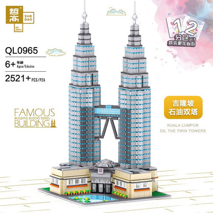 ZHEGAO QL0965 Famous building: Petronas Twin Towers in Kuala Lumpur Malaysia