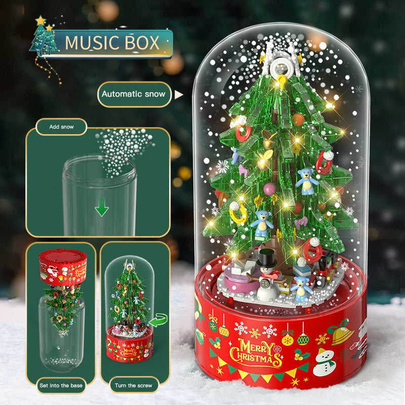 ZUANPAI Z013 Creator Christmas Tree Music Box Building Blocks Christmas gift From China Delivery.