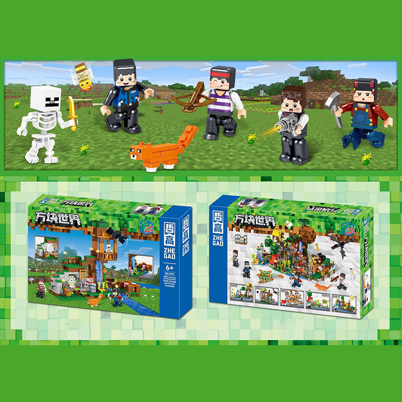 ZheGao QL2520 MOC Game Toys Bricks Cube World Create Tree House Building Blocks 492PCS From China Delivery.