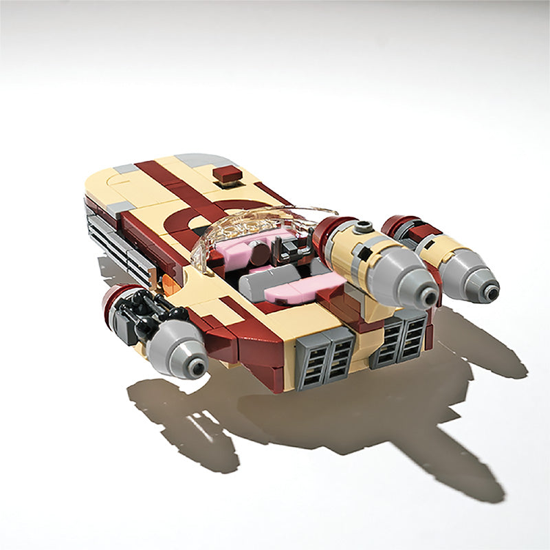 MOC-41385 Luke's X-34 SoroSuub Landspeeder building blocks kit with compatible bricks