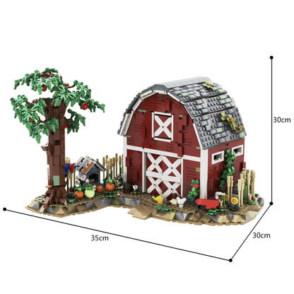 MOC-151980 Country cabin Red barn, farm cabin