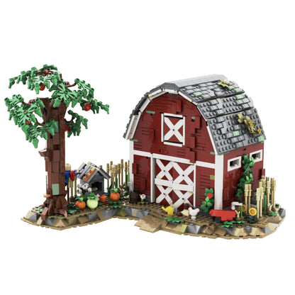 MOC-151980 Country cabin Red barn, farm cabin