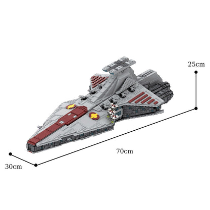 MOC-43186 Venator-class Republic attack cruiser MOC with interior building blocks kit with compatible bricks