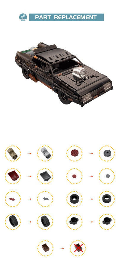 MOC-35846 Black Interceptor with power function building blocks series bricks set