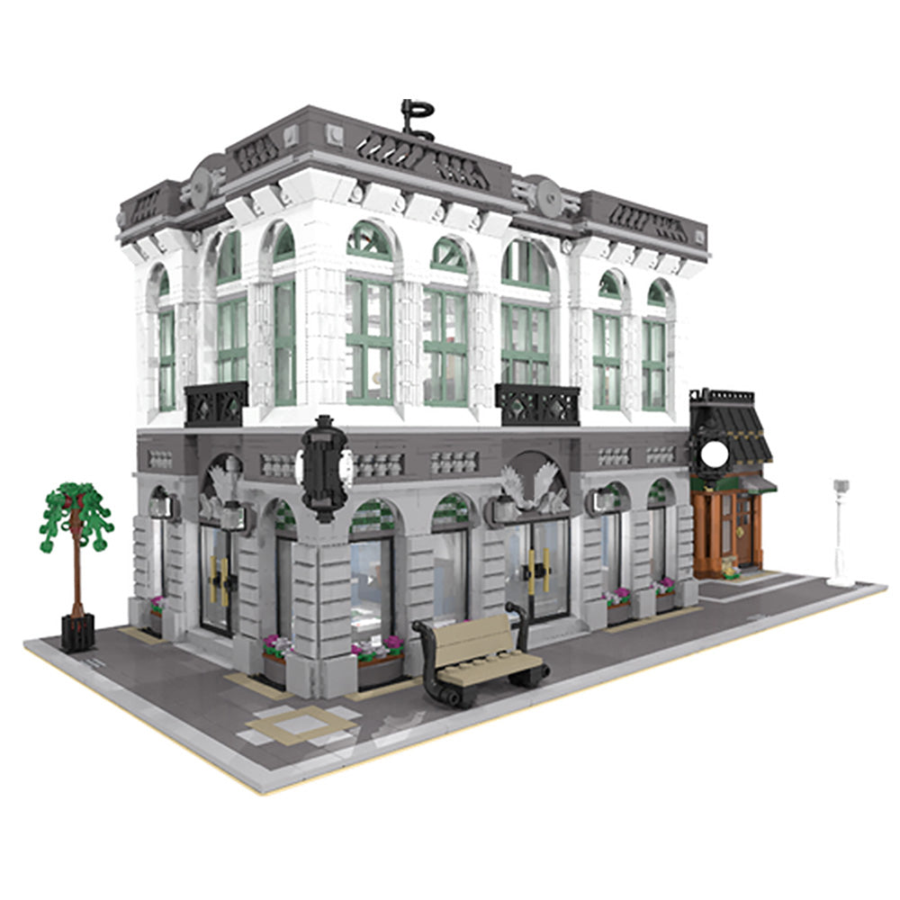 MOC-10811 Brick Bank with Coffee Shop building blocks kit with compatible bricks(Only 1 left in stock)