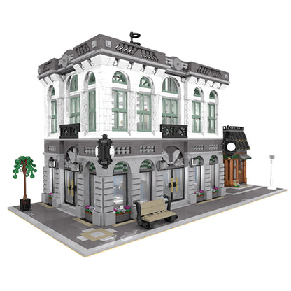 MOC-10811 Brick Bank with Coffee Shop building blocks kit with compatible bricks(Only 1 left in stock)