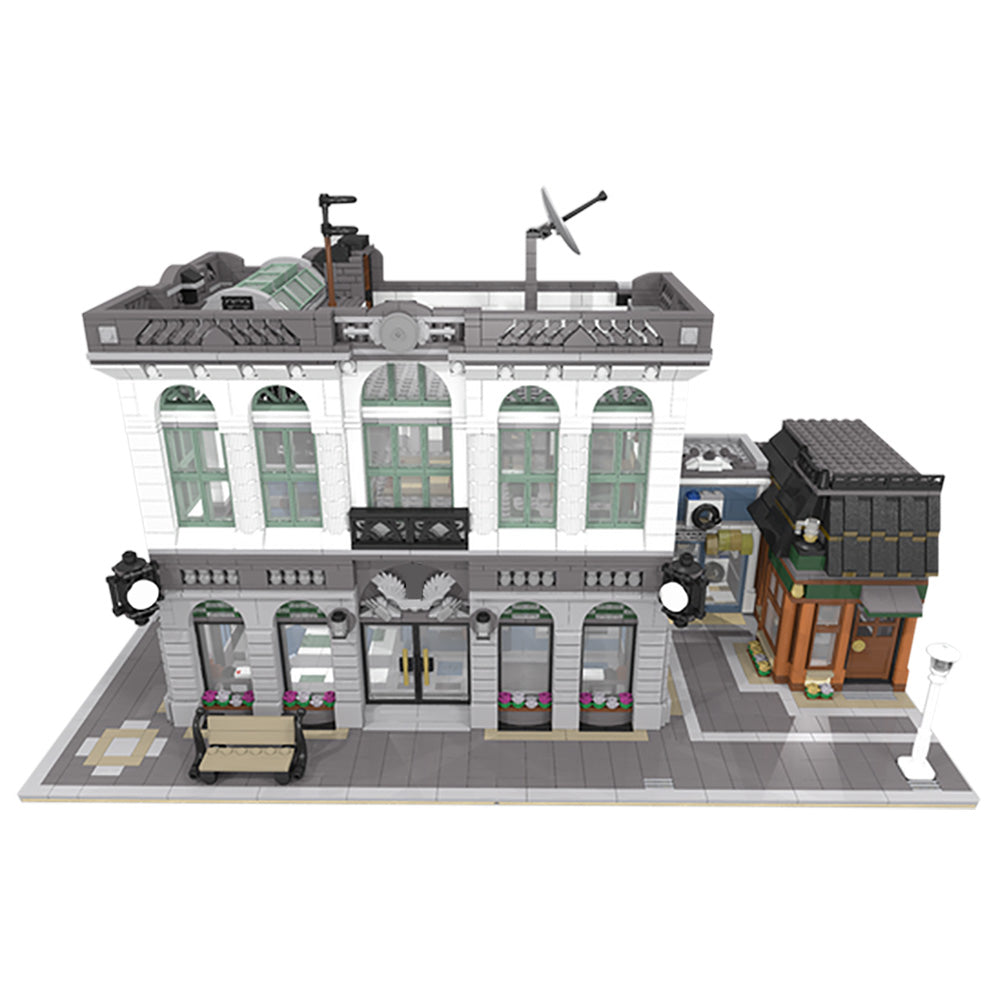 MOC-10811 Brick Bank with Coffee Shop building blocks kit with compatible bricks(Only 1 left in stock)