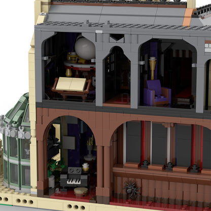 MOC-54244 The Haunted Manor building blocks kit with compatible bricks