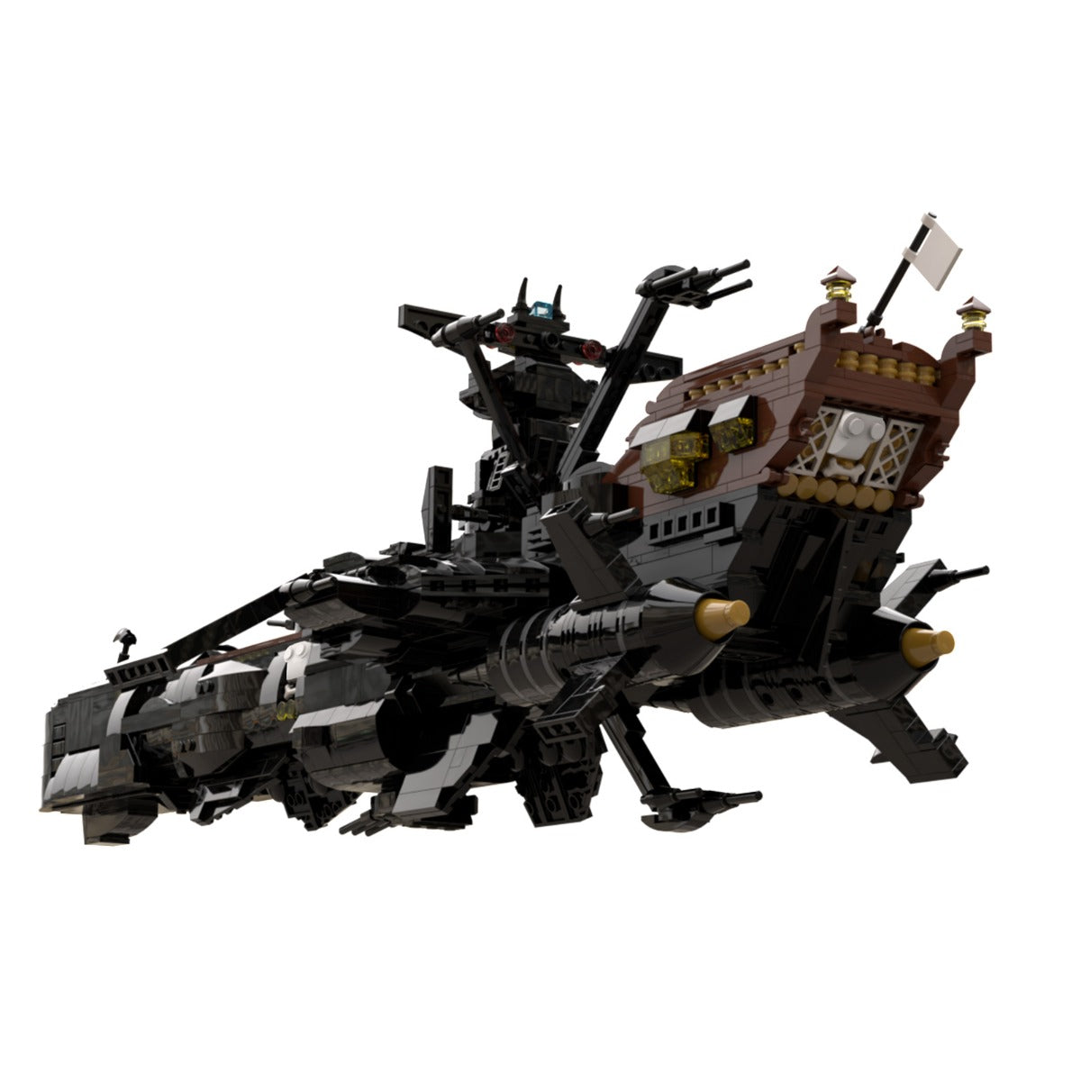 MOC-48193 Space Pirate Ship Arcadia - Captain Harlock (Albator) building blocks kit with compatible bricks