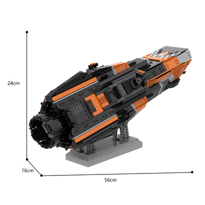 MOC-66577 Morrigan-class Patrol Destroyer from The Expanse building blocks kit with compatible bricks