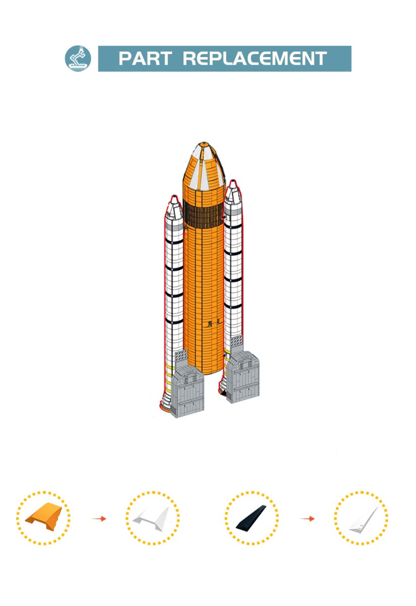 MOC-75461 Vertical Stand update for Space Shuttle Discovery building blocks kit with compatible bricks