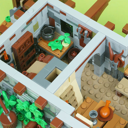 MOC-72838 Medieval Tavern building blocks kit with compatible bricks